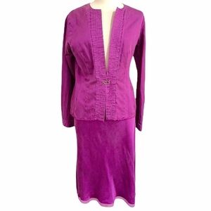 NWT Spool Sueded Satin Rayon 2pc Skirt/Blazer Set SZ L